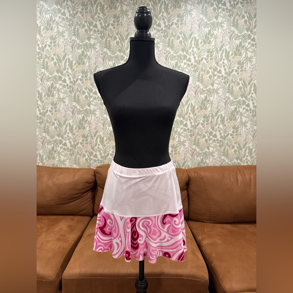 Y2K Pink Swirl Print Mini Skort – Size Small